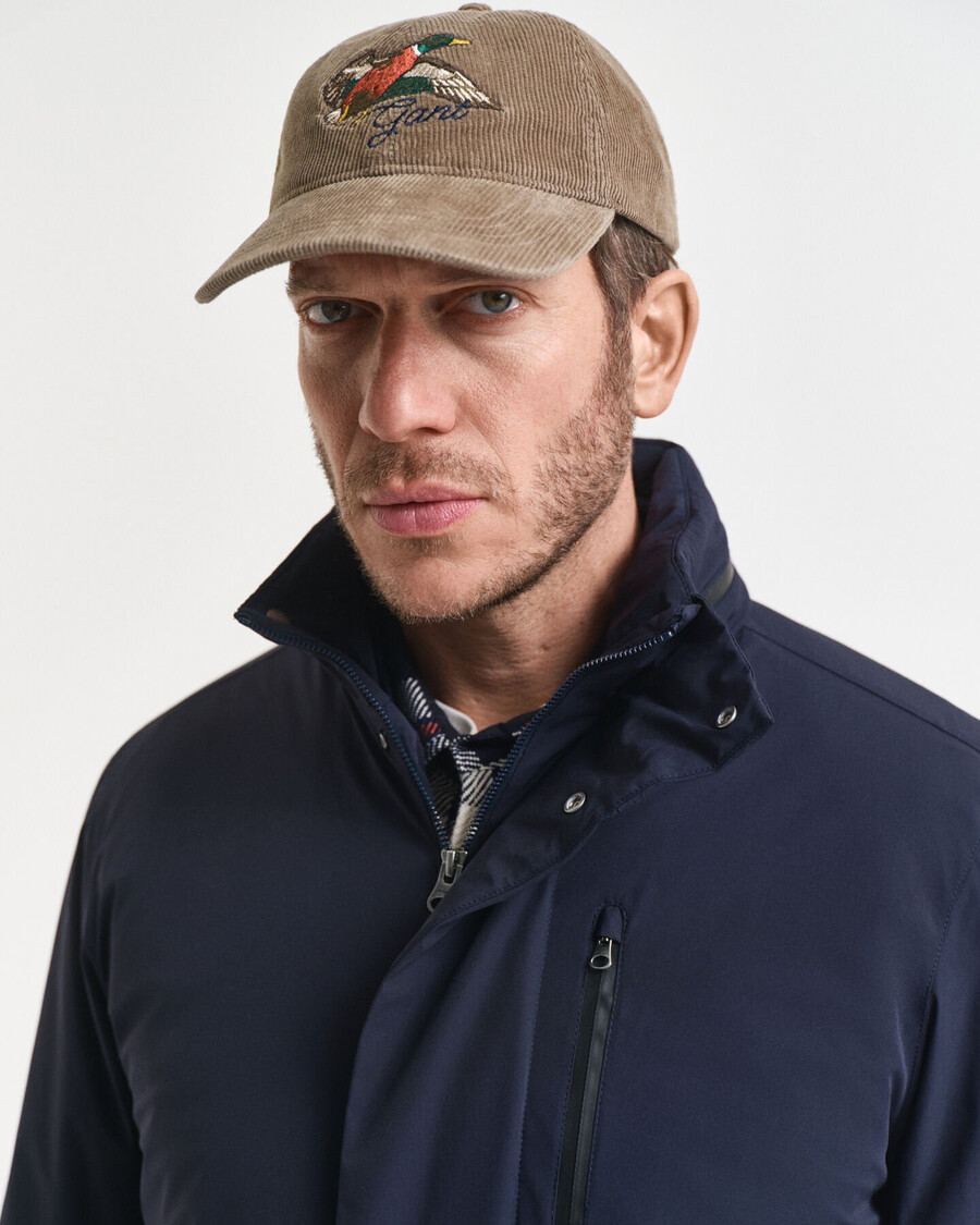 double mid length jacket - evening blue
