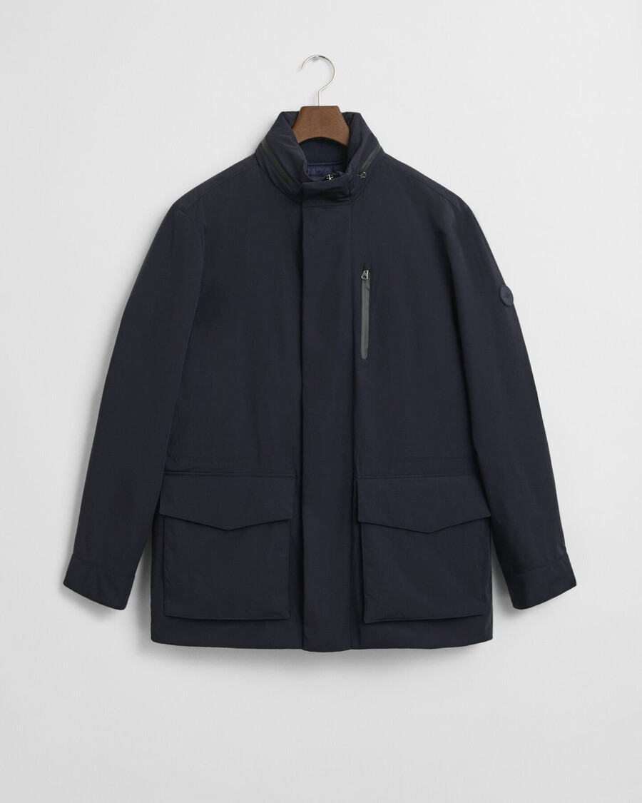 double mid length jacket - evening blue