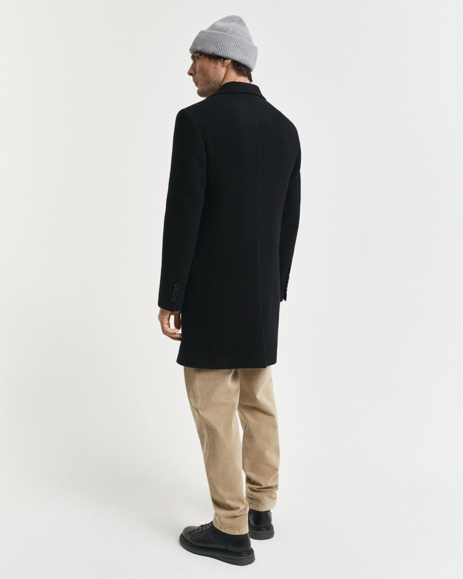 classic wool coat - ebony black