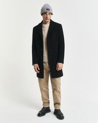 classic wool coat - ebony black
