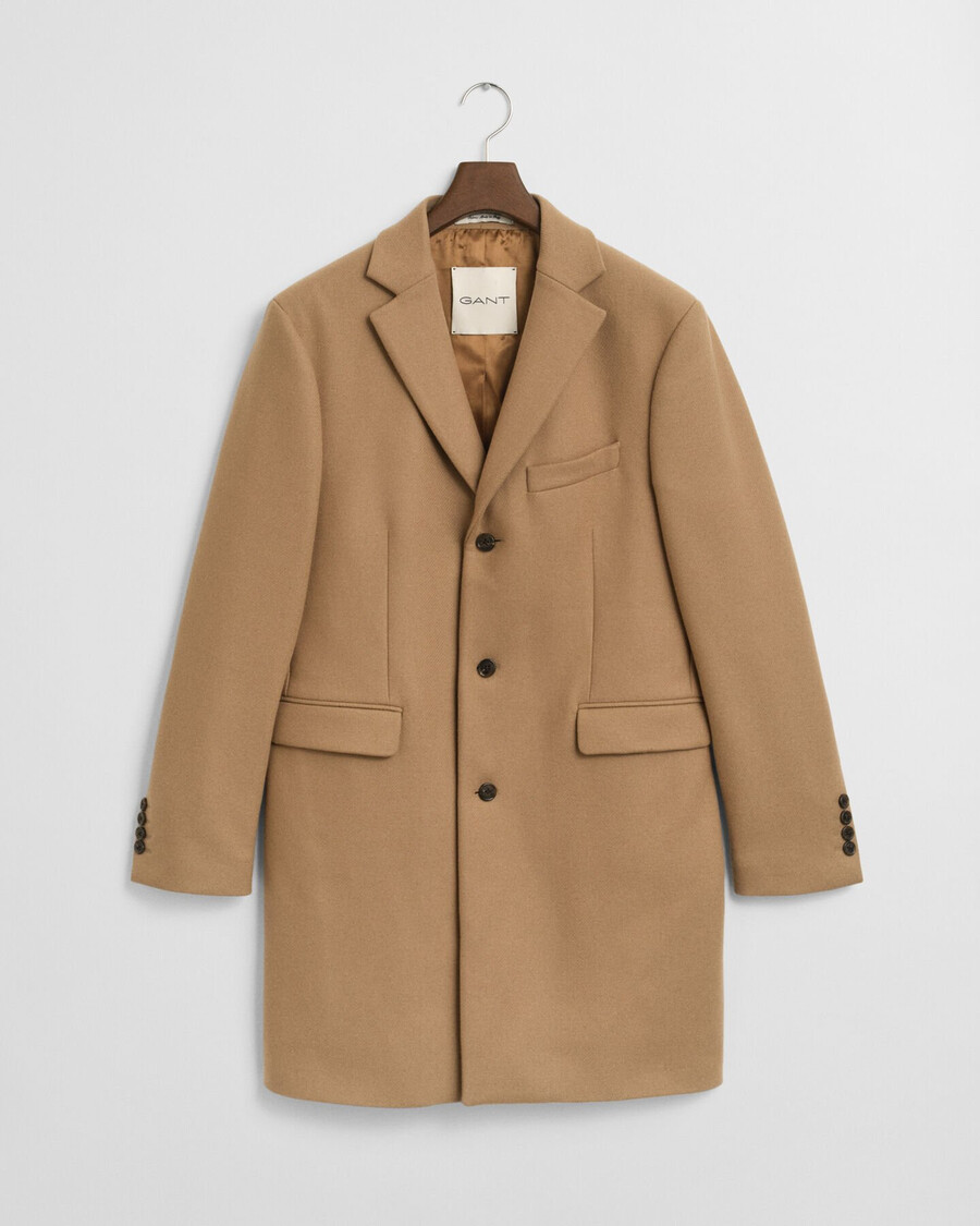 classic wool coat - mustard beige