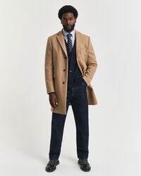 classic wool coat - mustard beige