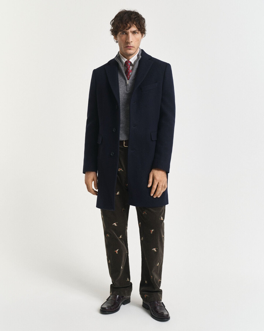 classic wool coat - night blue