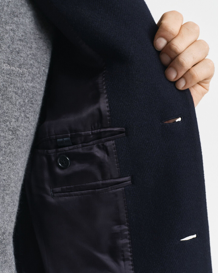 classic wool coat - night blue