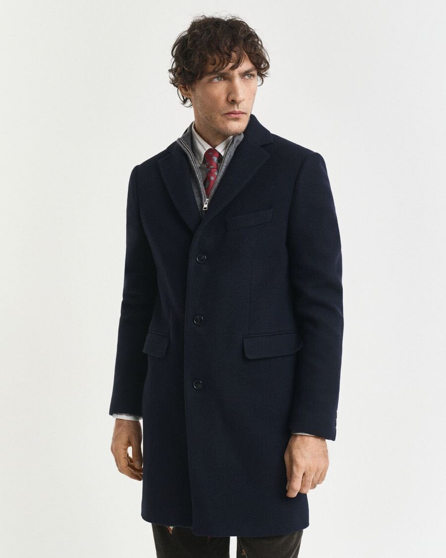 classic wool coat - night blue