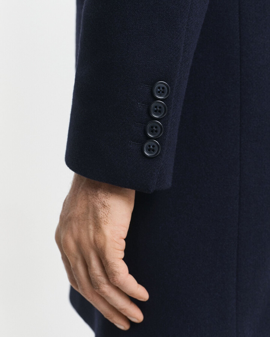 classic wool coat - night blue