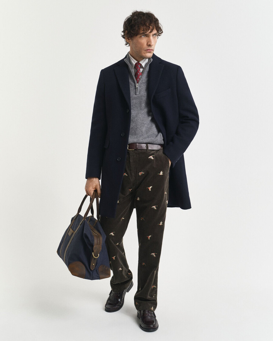 classic wool coat - night blue