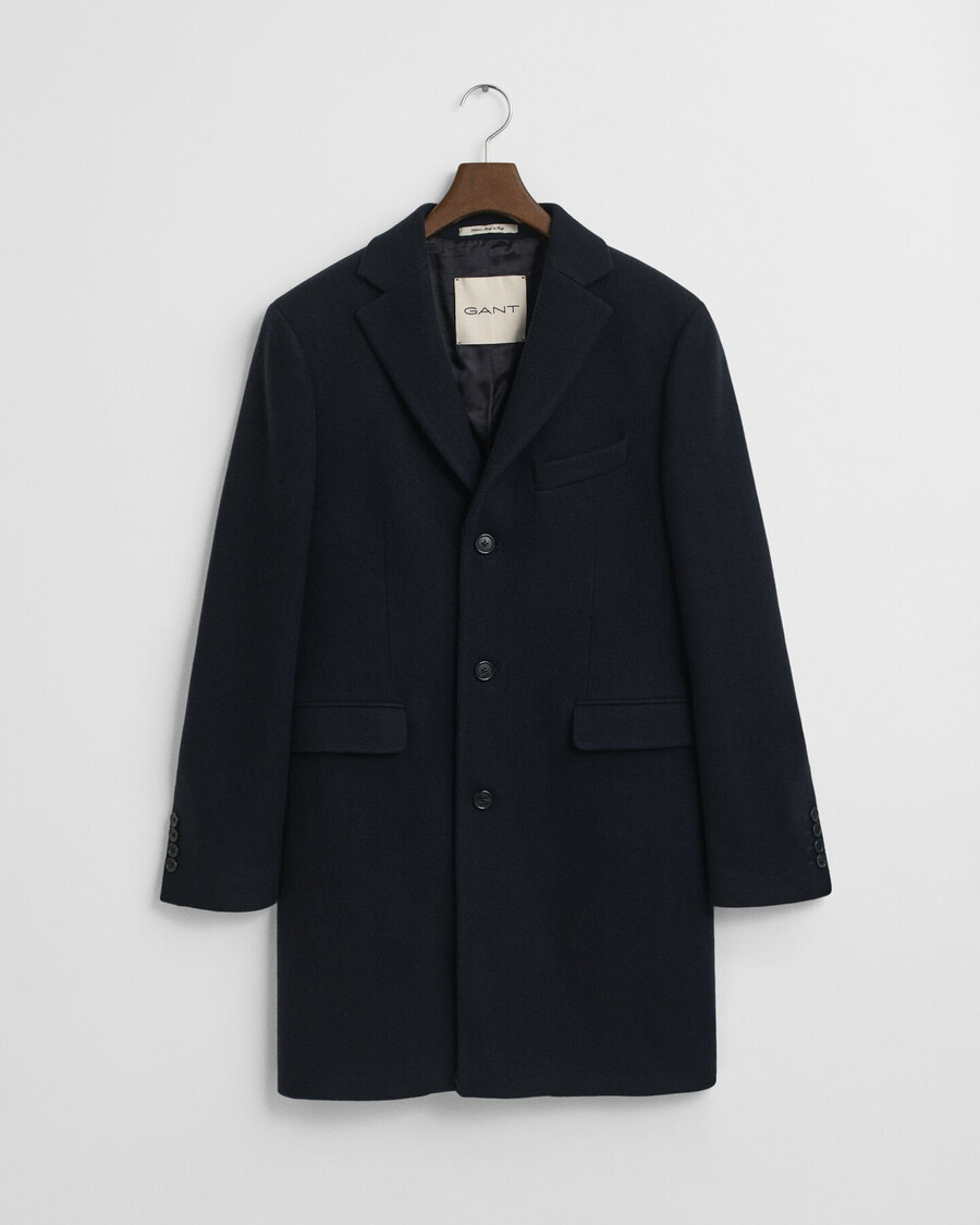 classic wool coat - night blue