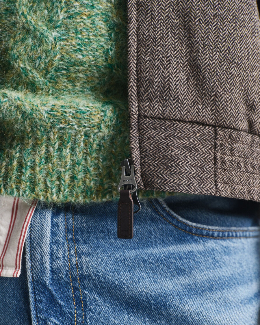wool blend harrington jacket - warm khaki