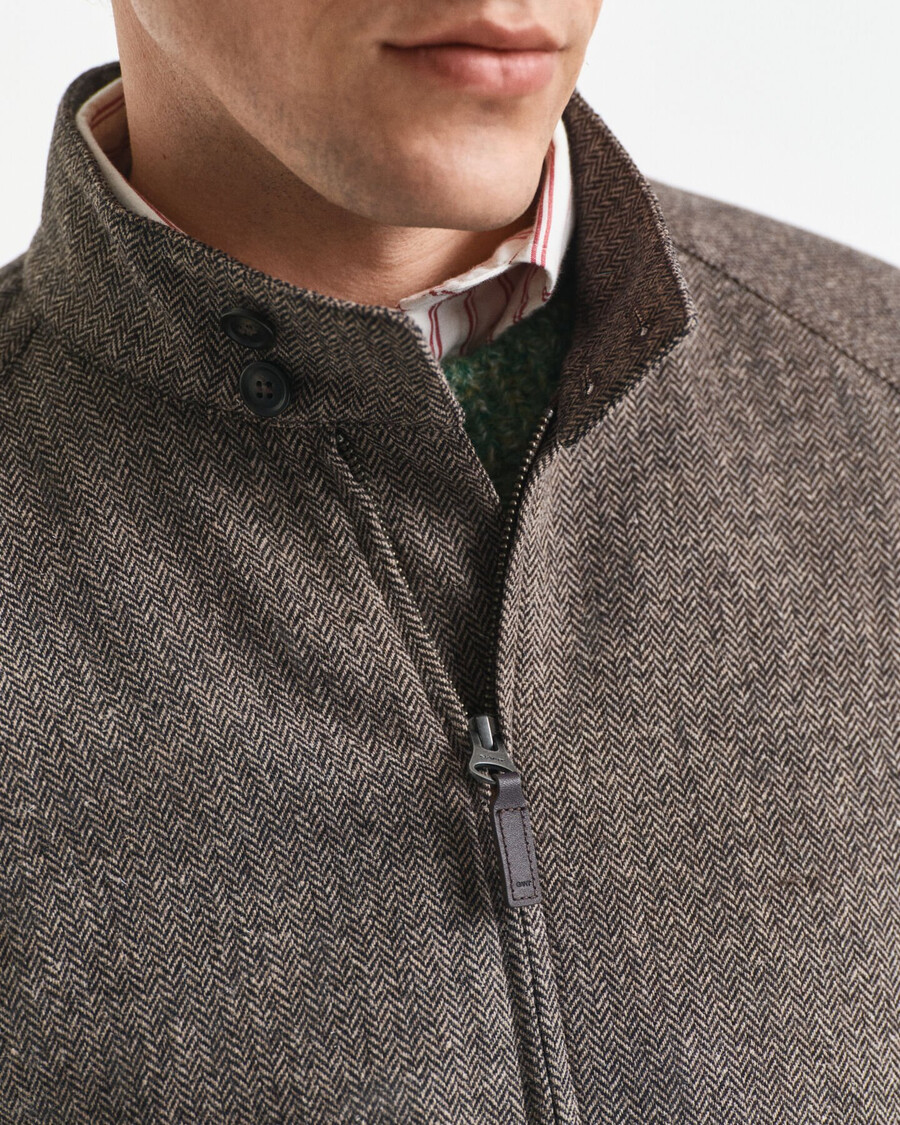 wool blend harrington jacket - warm khaki
