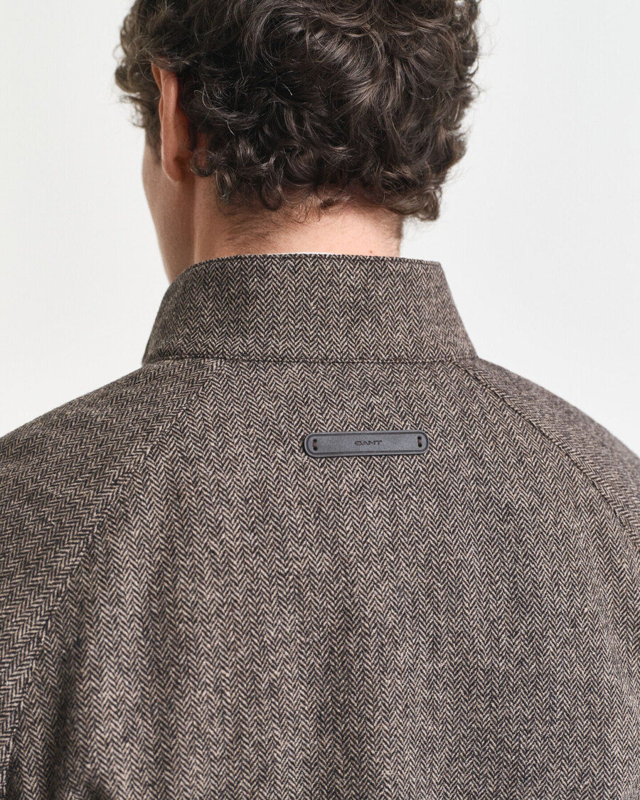 wool blend harrington jacket - warm khaki