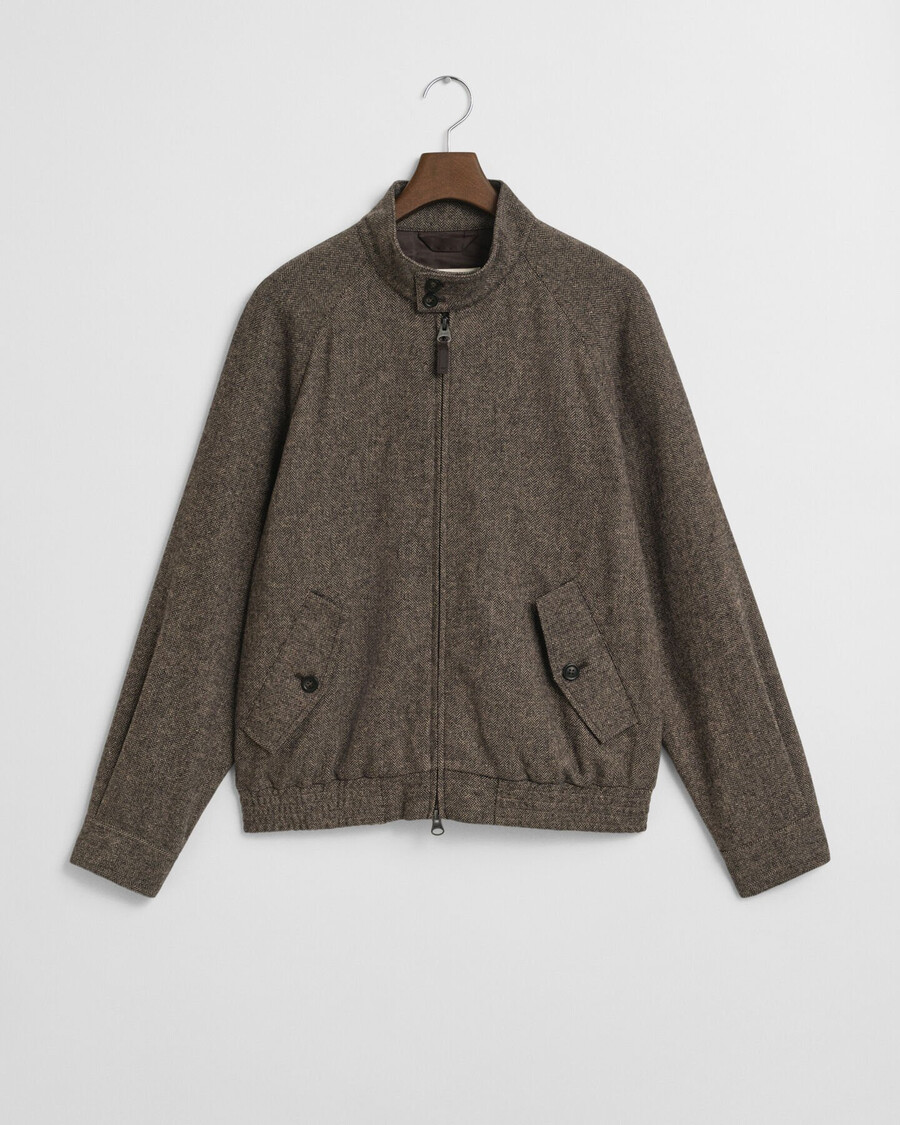 wool blend harrington jacket - warm khaki