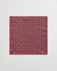 paisley pocket square - plumped red
