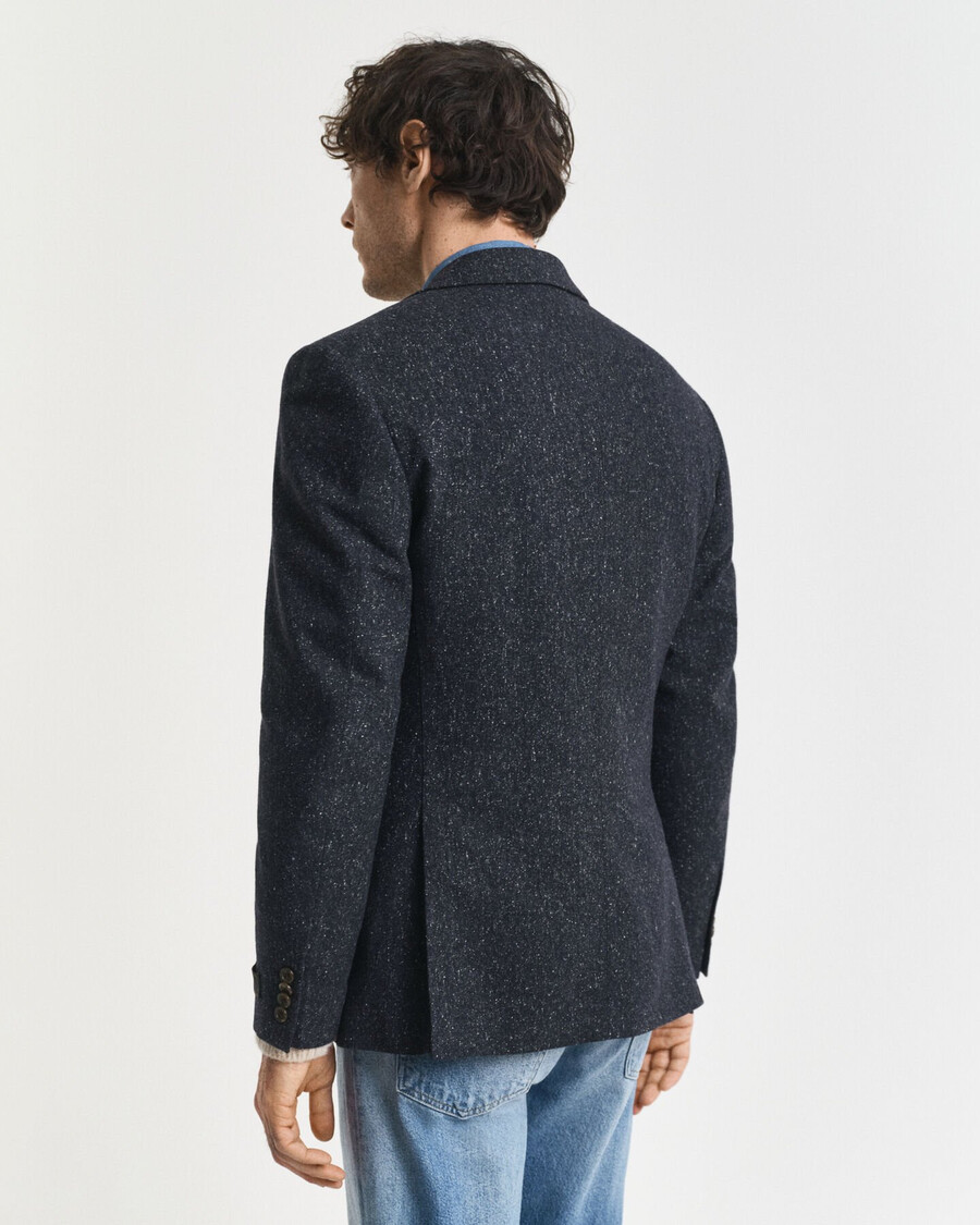 slim fit donegal suit jacket - evening blue