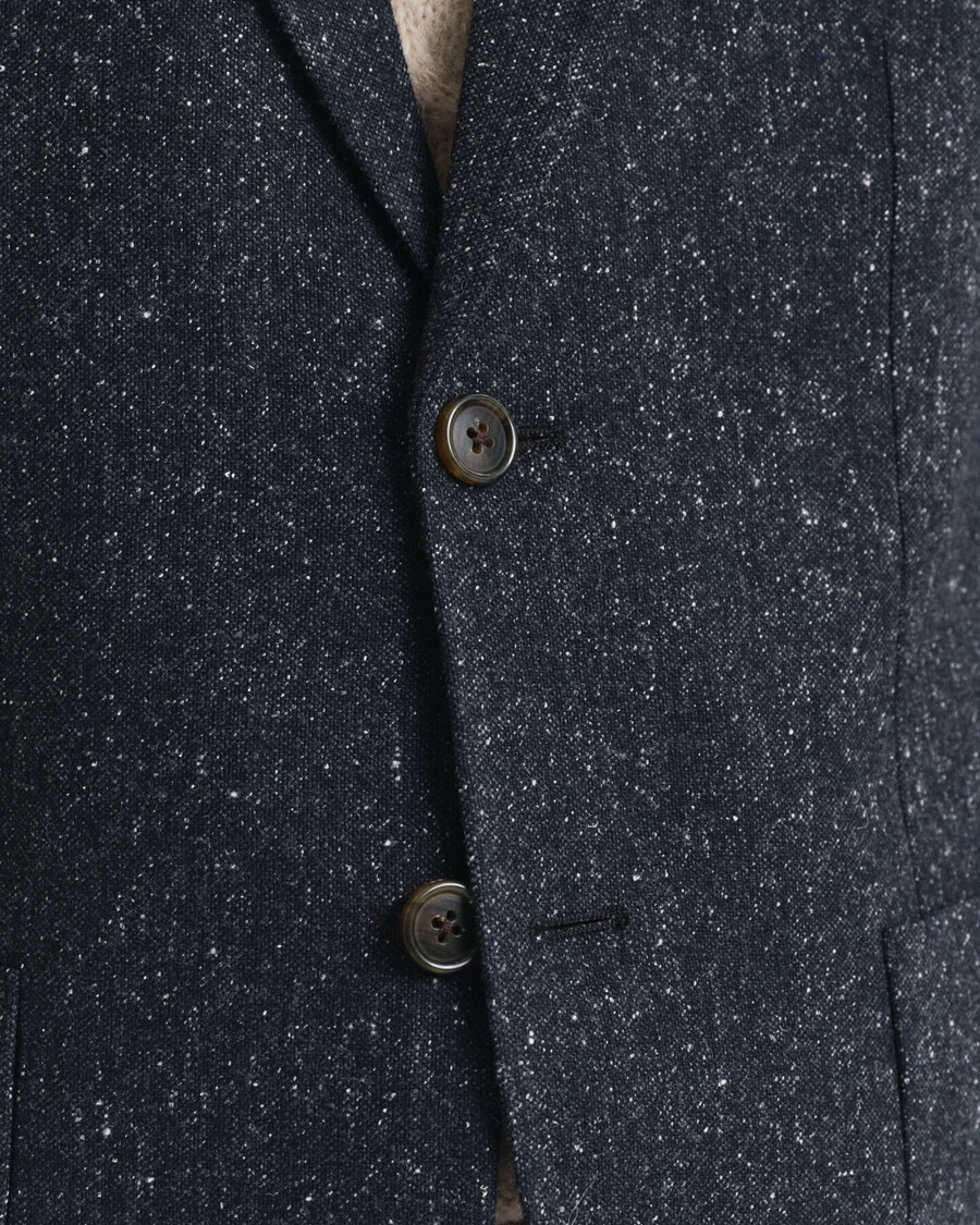 slim fit donegal suit jacket - evening blue