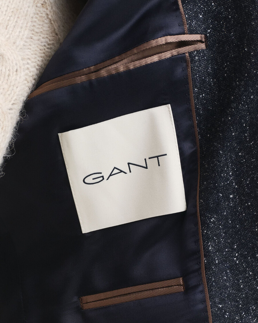 slim fit donegal suit jacket - evening blue