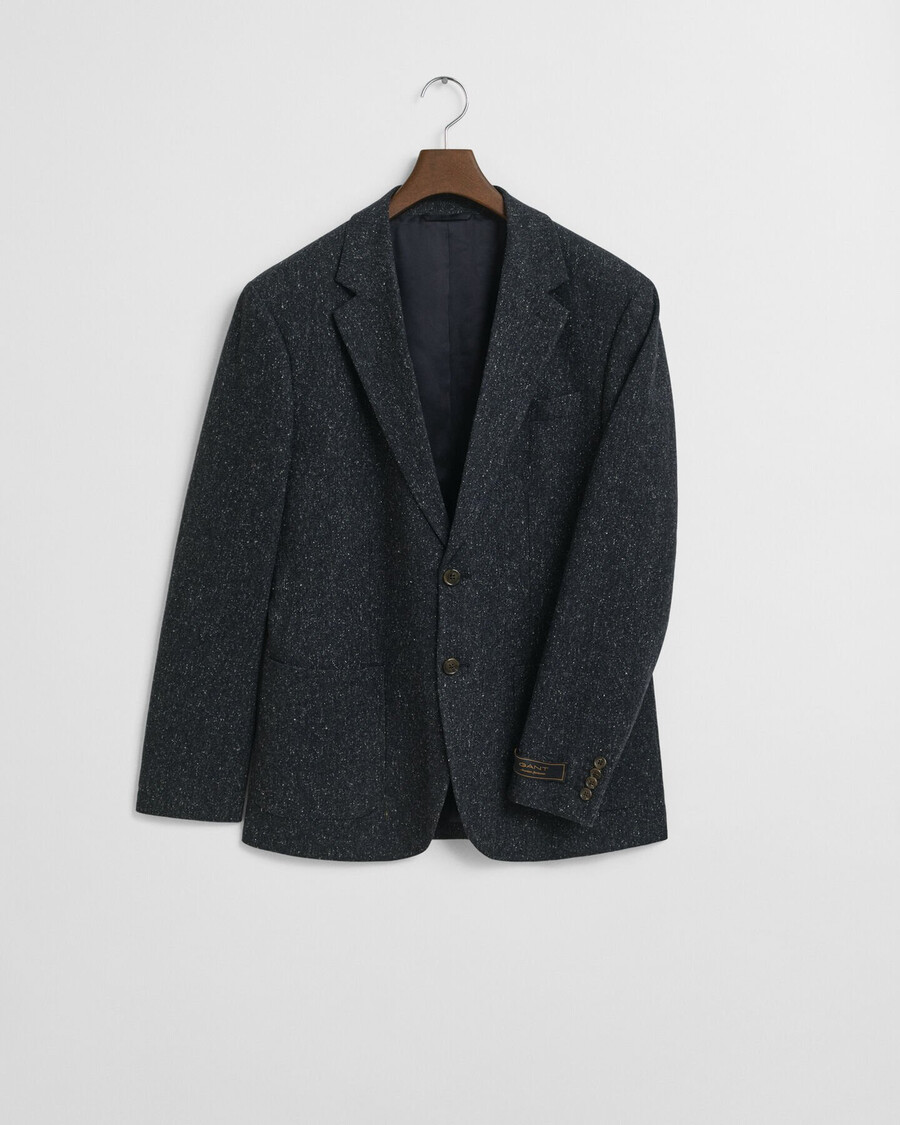 slim fit donegal suit jacket - evening blue