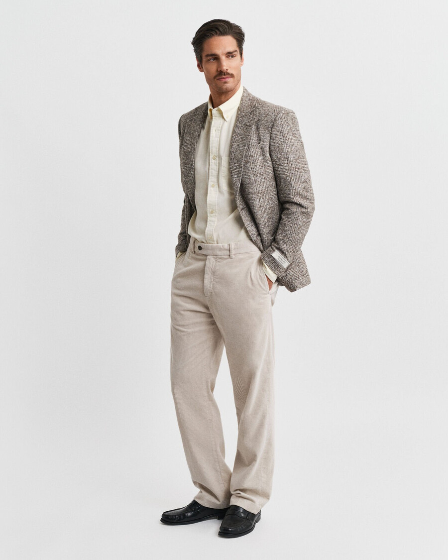 checked knit blazer - seed melange