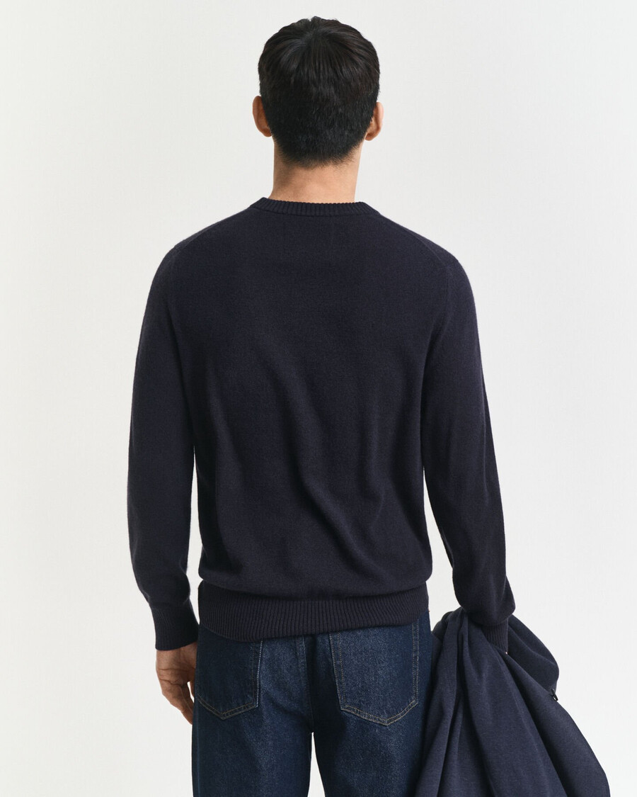 cashmere crew neck sweater - evening blue