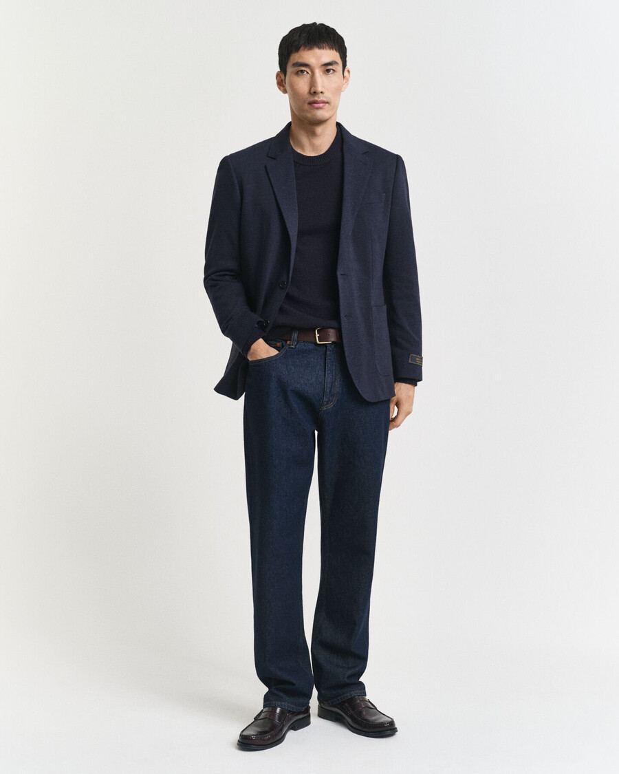 cashmere crew neck sweater - evening blue