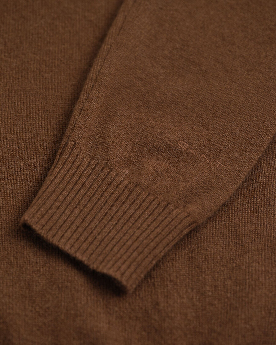 cashmere halfzip sweater - mahogany brown