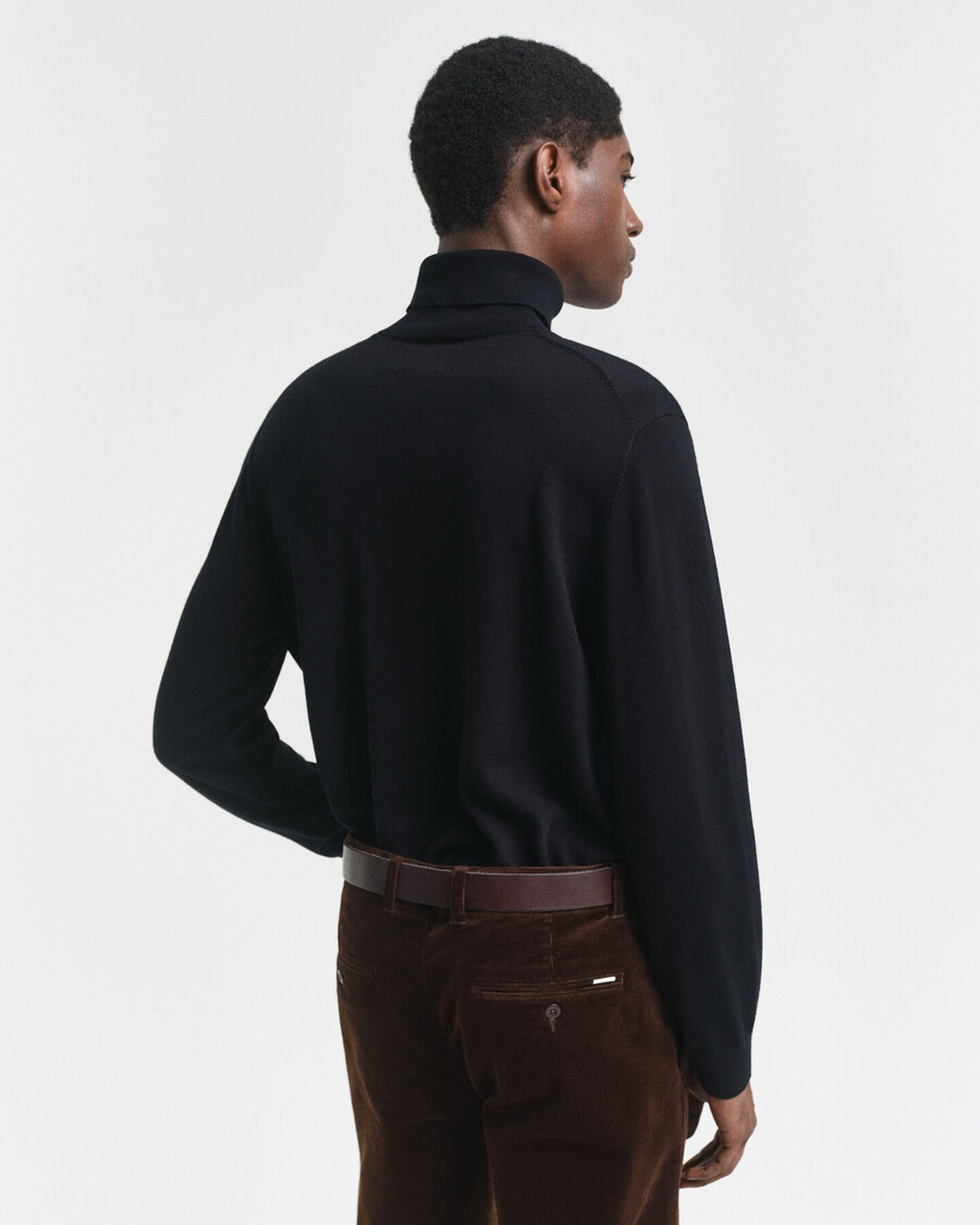 extra fine merino wool turtleneck sweater - black