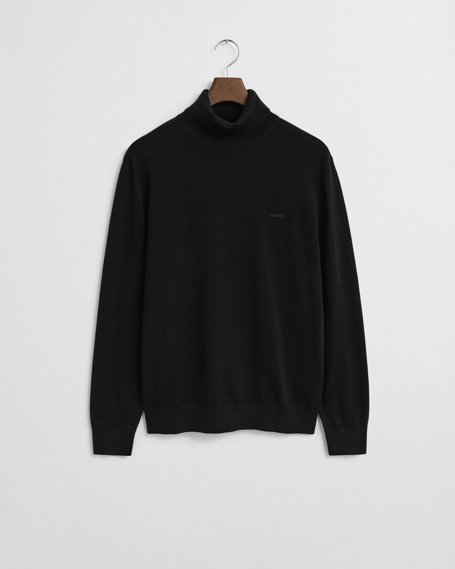 extra fine merino wool turtleneck sweater - black