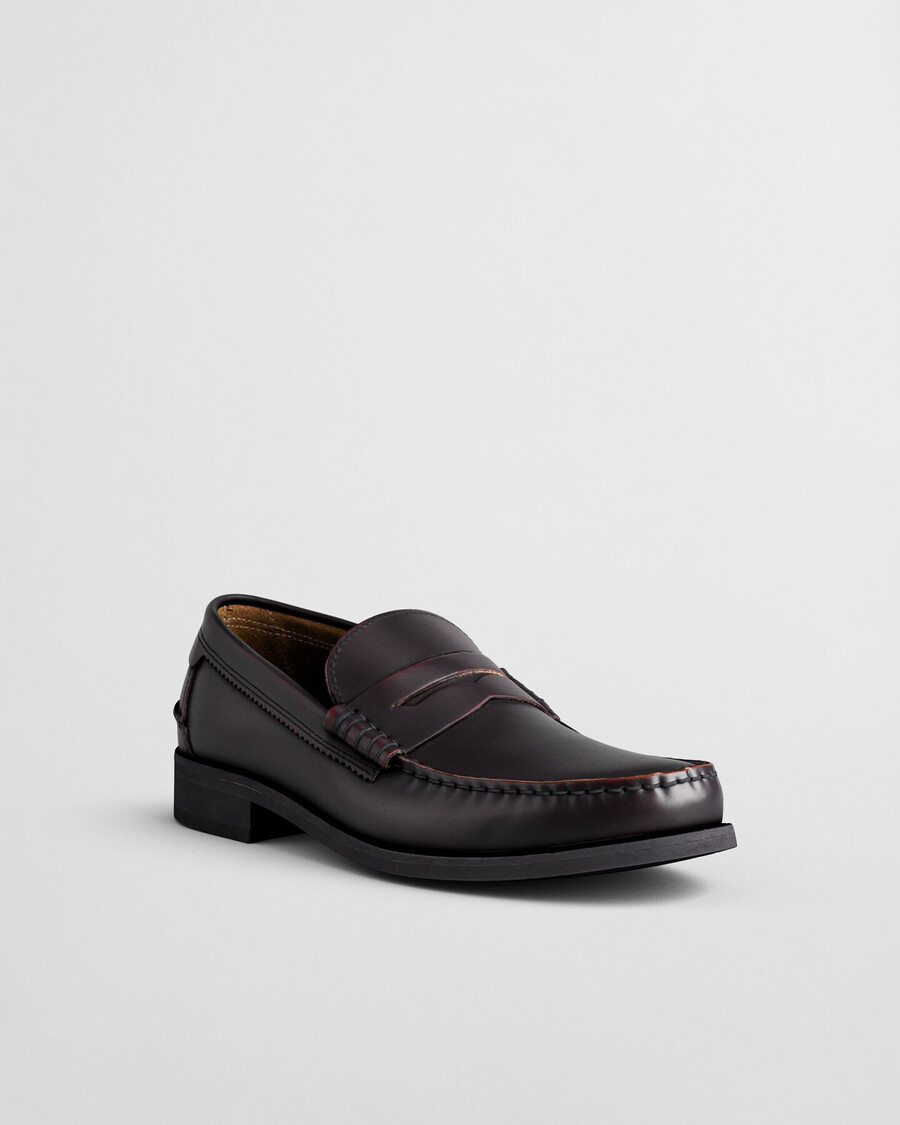 lenkoxx leather loafers - plum wine