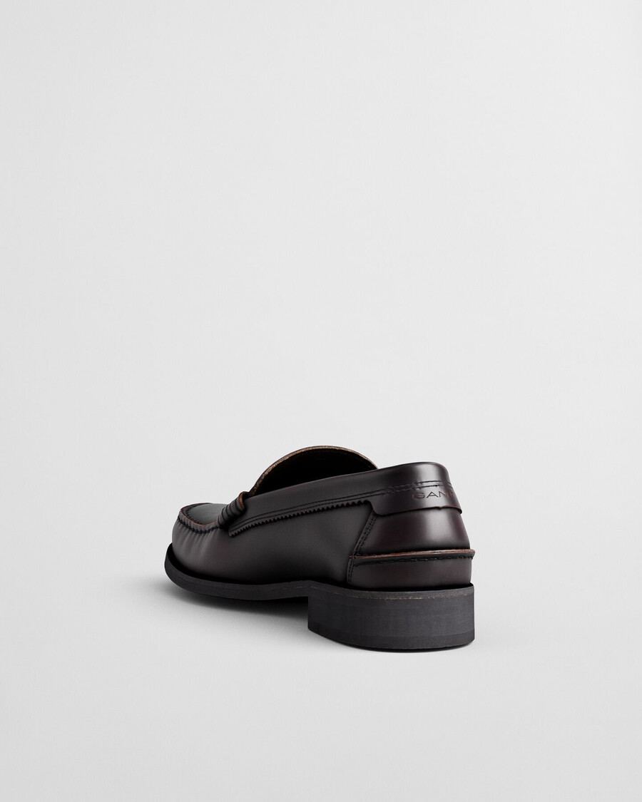 lenkoxx leather loafers - plum wine