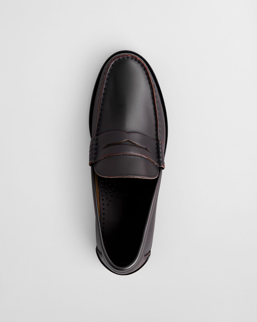 lenkoxx leather loafers - plum wine