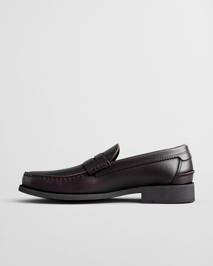 lenkoxx leather loafers - plum wine