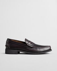 lenkoxx leather loafers - plum wine