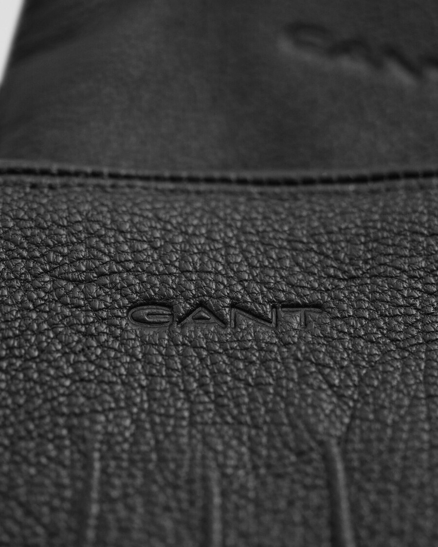 cashmere lined leather gloves - black