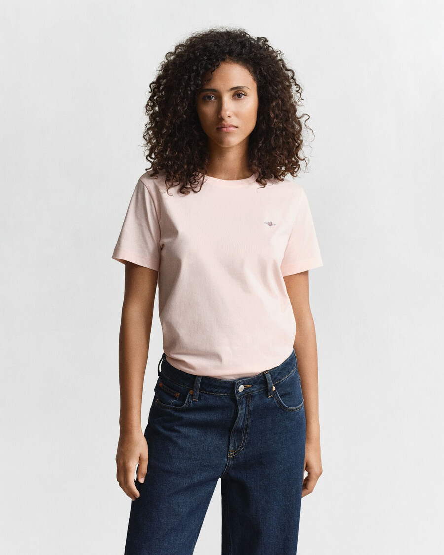 shield tshirt - apricot pink