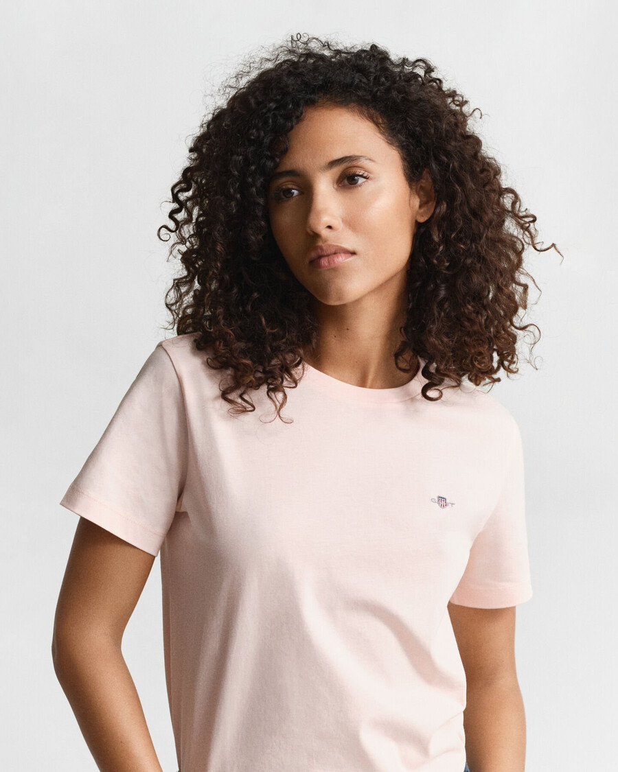 shield tshirt - apricot pink