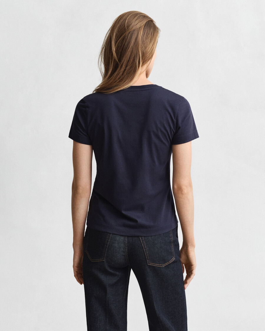 shield vneck tshirt - evening blue