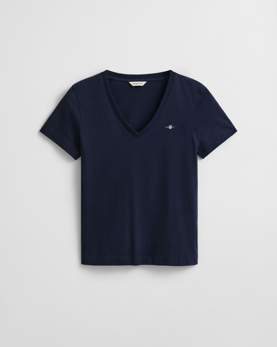 shield vneck tshirt - evening blue