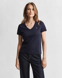 shield vneck tshirt - evening blue
