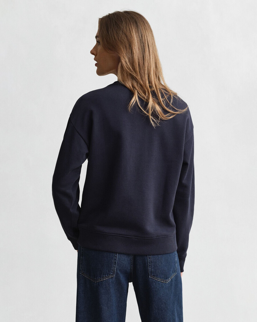 graphic crew neck sweatshirt - marine