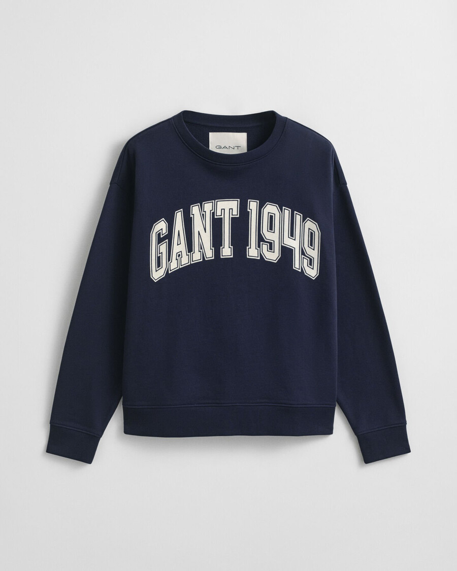 graphic crew neck sweatshirt - marine