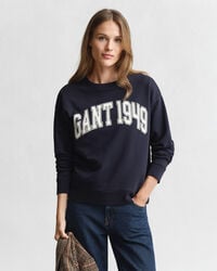 graphic crew neck sweatshirt - marine