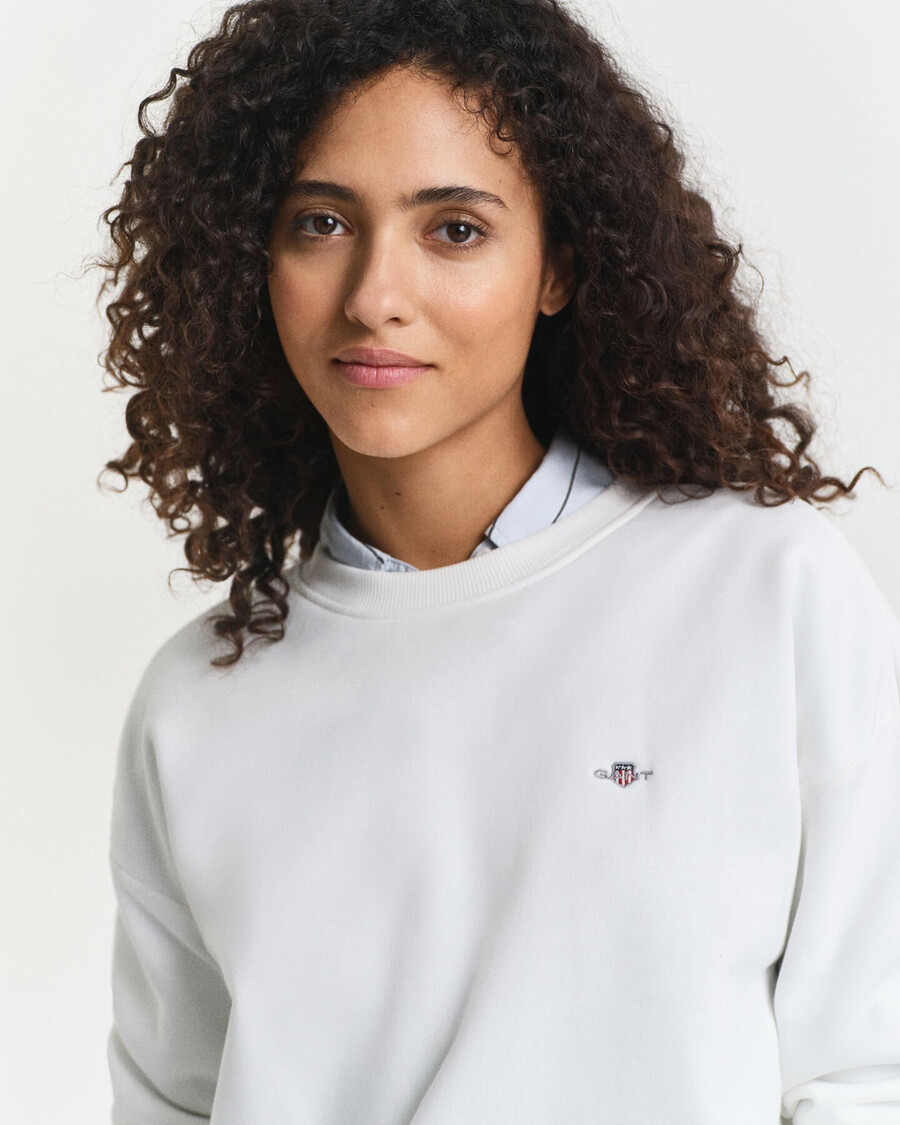 shield crew neck sweatshirt - eggshell