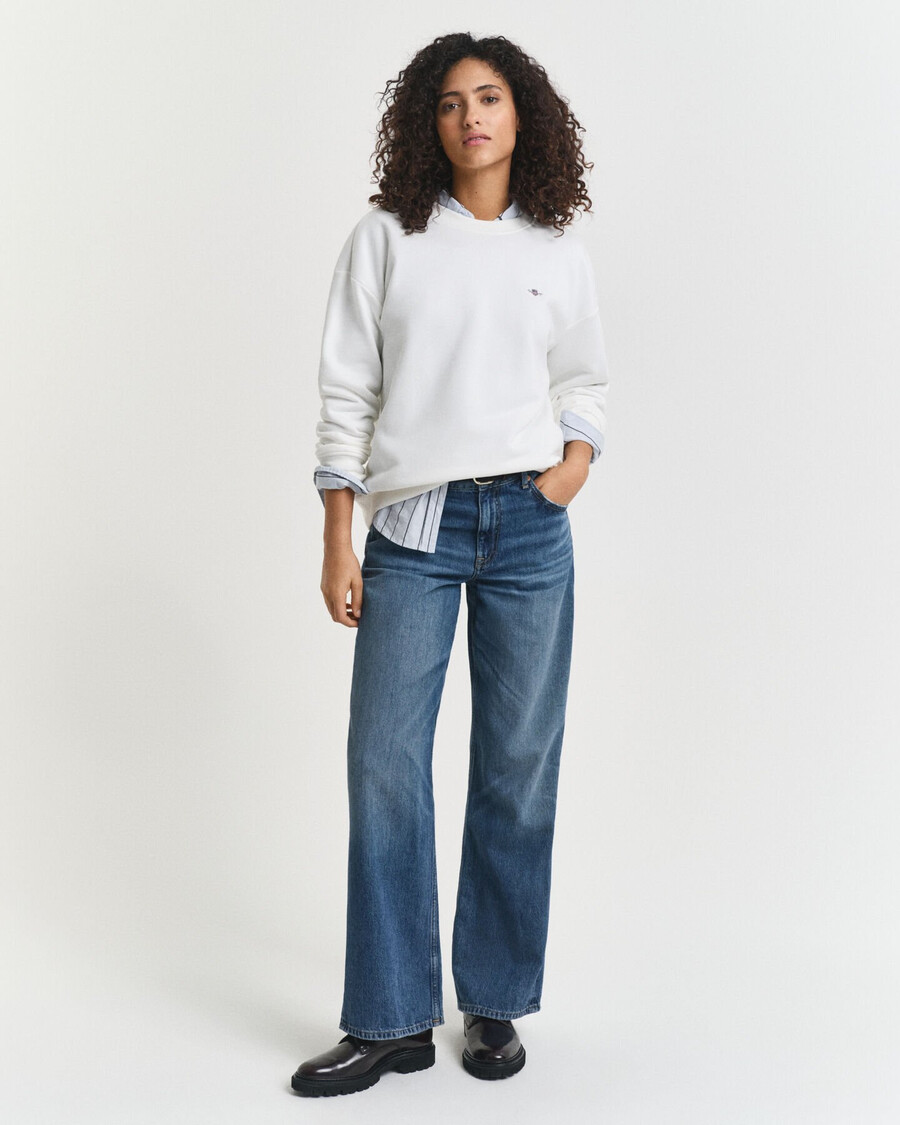 shield crew neck sweatshirt - eggshell