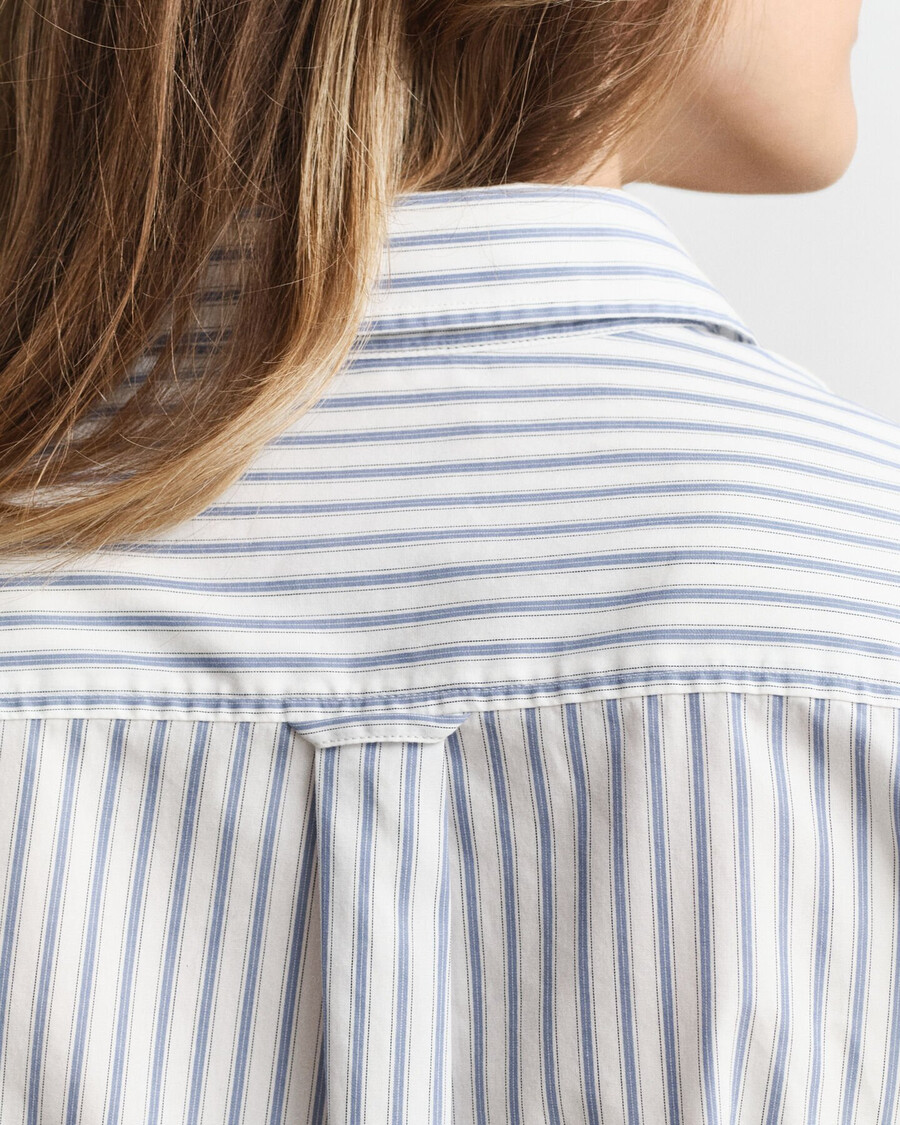 regular fit striped poplin shirt - eggshell