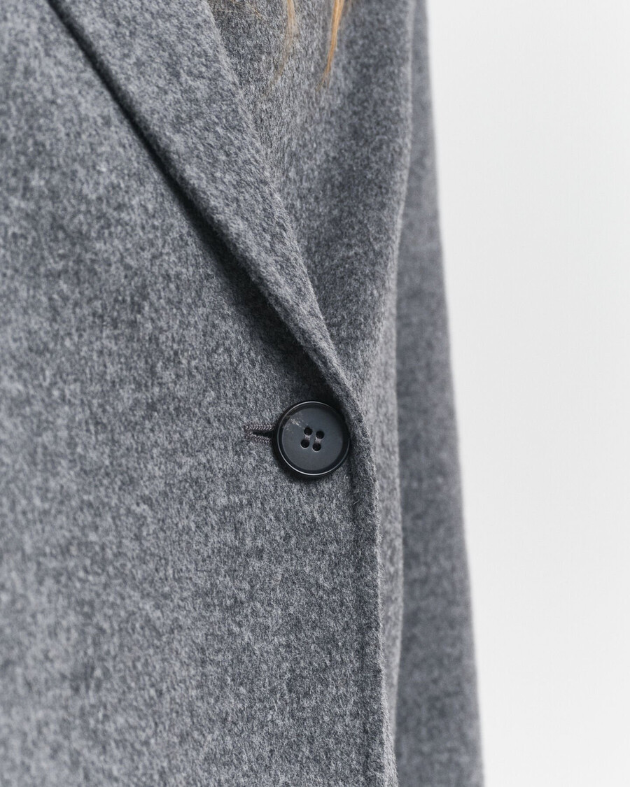handstitched belted jacket - charcoal melange